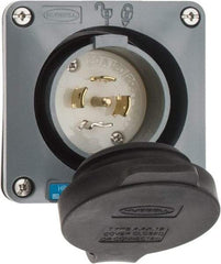 Hubbell Wiring Device-Kellems - 120/208 VAC, 20 Amp, 21-20P NEMA, Self Grounding Inlet - 4 Poles, 5 Wire, Male End, Gray - Apex Tool & Supply