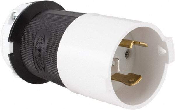 Hubbell Wiring Device-Kellems - 125 VAC, 30 Amp, L5-30P Configuration, Industrial Grade, Self Grounding Plug - 1 Phase, 2 Poles, IP20, 0.36 to 0.93 Inch Cord Diameter - Apex Tool & Supply