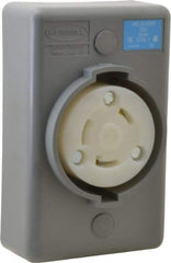 Hubbell Wiring Device-Kellems - 250 VAC, 30 Amp, L6-30R NEMA, Self Grounding Receptacle - 2 Poles, 3 Wire, Female End, Gray - Apex Tool & Supply