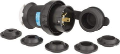 Hubbell Wiring Device-Kellems - 250 VAC, 30 Amp, L6-30P Configuration, Industrial Grade, Self Grounding Plug - 1 Phase, 2 Poles, IP66, 0.36 to 0.93 Inch Cord Diameter - Apex Tool & Supply