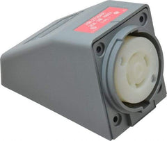 Hubbell Wiring Device-Kellems - 480 VAC, 30 Amp, L16-30R NEMA, Self Grounding Receptacle - 3 Poles, 4 Wire, Female End, Gray - Apex Tool & Supply