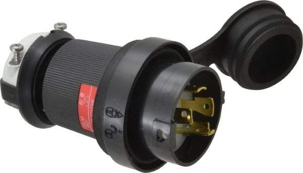 Hubbell Wiring Device-Kellems - 480 VAC, 30 Amp, L16-30P Configuration, Industrial Grade, Self Grounding Plug - 3 Phase, 3 Poles, IP66, 0.35 to 1.15 Inch Cord Diameter - Apex Tool & Supply