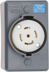 Hubbell Wiring Device-Kellems - 120/208 VAC, 30 Amp, L21-30R NEMA, Self Grounding Receptacle - 4 Poles, 5 Wire, Female End, Gray - Apex Tool & Supply