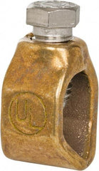 Thomas & Betts - 2 to 10 (Solid) AWG Compatible Single-Nut Rod Clamp - Copper Alloy, 2-3/32" OAL, CSA Certified, RoHS Compliant, UL Listed - Apex Tool & Supply