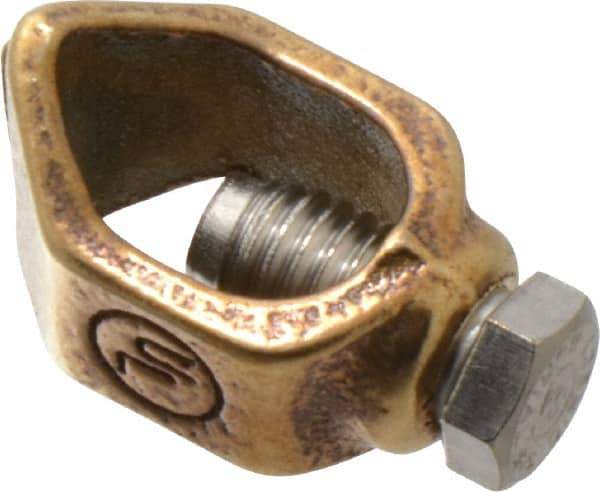 Thomas & Betts - 1/0 to 8 (Solid) AWG Compatible Single-Nut Rod Clamp - Copper Alloy, 2-13/64" OAL, CSA Certified, RoHS Compliant, UL Listed - Apex Tool & Supply