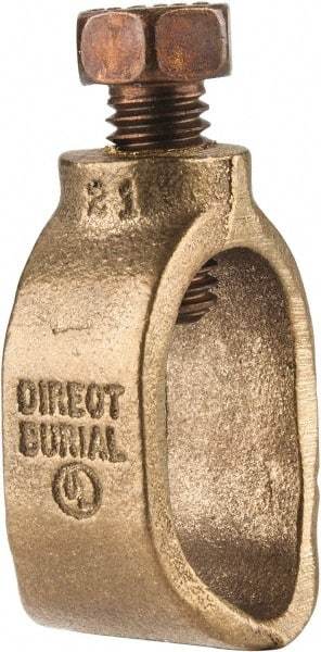 Thomas & Betts - 4/0 to 8 (Solid) AWG Compatible Single-Nut Rod Clamp - Copper Alloy, 3" OAL, CSA Certified, RoHS Compliant, UL Listed - Apex Tool & Supply