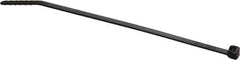Thomas & Betts - 4" Long Black Nylon Standard Cable Tie - 18 Lb Tensile Strength, 1.13mm Thick, 5/8" Max Bundle Diam - Apex Tool & Supply
