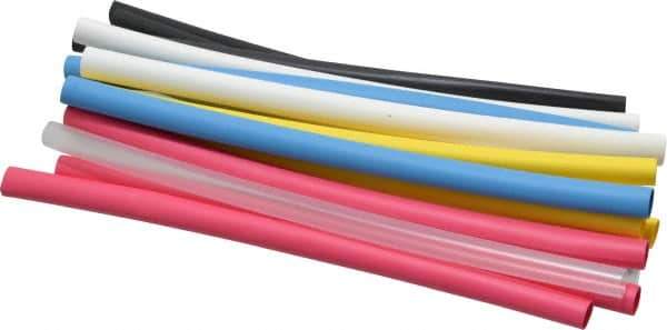 3M - 6" Long, 2:1, Polyolefin Heat Shrink Electrical Tubing - Black, Blue, Clear, Green, Red, White, Yellow - Apex Tool & Supply