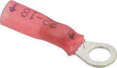 3M - 22-18 AWG Partially Insulated Crimp Connection Circular Ring Terminal - #8 Stud, 1" OAL x 0.31" Wide, Copper Contact - Apex Tool & Supply