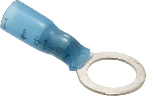 3M - 16-14 AWG Partially Insulated Crimp Connection Circular Ring Terminal - 3/8" Stud, 1.1" OAL x 0.56" Wide, Copper Contact - Apex Tool & Supply