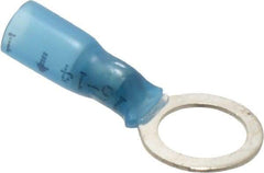 3M - 16-14 AWG Partially Insulated Crimp Connection Circular Ring Terminal - 3/8" Stud, 1.1" OAL x 0.56" Wide, Copper Contact - Apex Tool & Supply