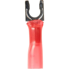 3M - #8 Stud, 22 to 16 AWG Compatible, Partially Insulated, Crimp Connection, Locking Fork Terminal - Apex Tool & Supply