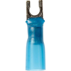 3M - #6 Stud, 16 to 14 AWG Compatible, Partially Insulated, Crimp Connection, Locking Fork Terminal - Apex Tool & Supply