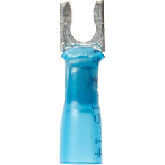3M - #8 Stud, 16 to 14 AWG Compatible, Partially Insulated, Crimp Connection, Locking Fork Terminal - Apex Tool & Supply
