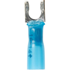 3M - #10 Stud, 16 to 14 AWG Compatible, Partially Insulated, Crimp Connection, Locking Fork Terminal - Apex Tool & Supply
