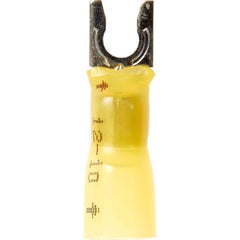 3M - #8 Stud, 12 to 10 AWG Compatible, Partially Insulated, Crimp Connection, Locking Fork Terminal - Apex Tool & Supply