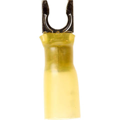 3M - #10 Stud, 12 to 10 AWG Compatible, Partially Insulated, Crimp Connection, Locking Fork Terminal - Apex Tool & Supply