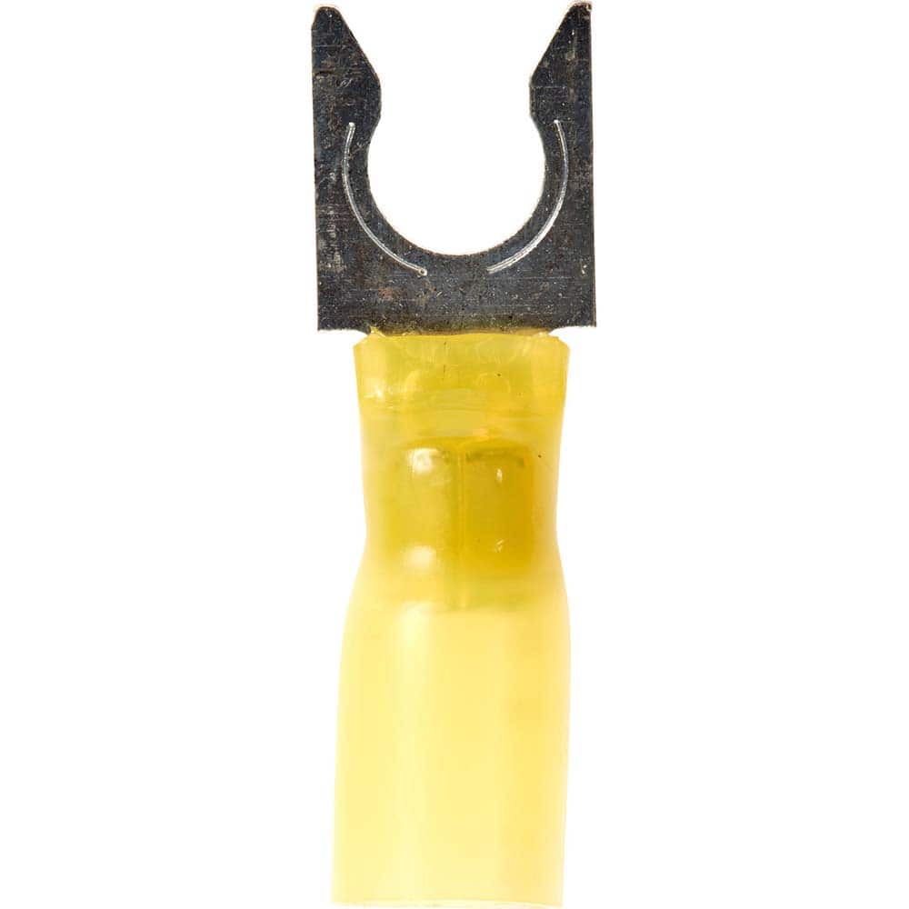 3M - 1/4" Stud, 12 to 10 AWG Compatible, Partially Insulated, Crimp Connection, Locking Fork Terminal - Apex Tool & Supply