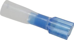 3M - 16 to 14 AWG, Nylon Heat Shrink, Fully Insulated, Female Wire Disconnect - 1/4 Inch Wide Tab, Blue, RoHS 2011/65/EU Compliant - Apex Tool & Supply