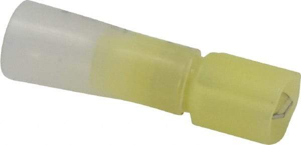 3M - 12 to 10 AWG, Nylon Heat Shrink, Fully Insulated, Male Wire Disconnect - 1/4 Inch Wide Tab, Yellow, RoHS 2011/65/EU Compliant - Apex Tool & Supply
