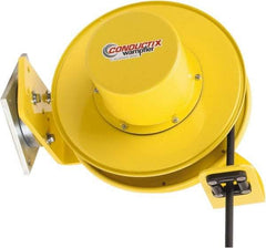 Conductix - 14 AWG, 40' Cable Length, Cord & Cable Reel with Cable End - 3 Outlets, SO Cable, White Reel - Apex Tool & Supply