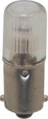 Value Collection - 0.07 Watt, Incandescent Miniature & Specialty T3-1/4 Lamp - Miniature Bayonet Base, 0.01 to 0.999 Equivalent Range, Warm (1,000 to 3,000), Dimmable, 1-1/4" OAL - Apex Tool & Supply