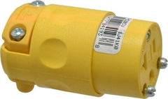 Leviton - 125 VAC, 20 Amp, 5-20R NEMA, Straight, Self Grounding, Commercial Grade Connector - 2 Pole, 3 Wire, 1 Phase, PVC, Yellow - Apex Tool & Supply