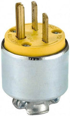 Leviton - 250 VAC, 15 Amp, 6-15P NEMA, Straight, Self Grounding, Residential Grade Plug - 2 Pole, 3 Wire, 3 Phase, PVC, Steel, Yellow - Apex Tool & Supply