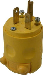 Leviton - 250 VAC, 20 Amp, 6-20P NEMA, Angled, Self Grounding, Commercial Grade Plug - 2 Pole, 3 Wire, 3 Phase, PVC, Yellow - Apex Tool & Supply