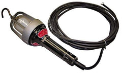 Made in USA - 100 Watt, Electric, Incandescent Portable Hook Work Light - 25' Cord, 1 Head, 900 Lumens - Apex Tool & Supply