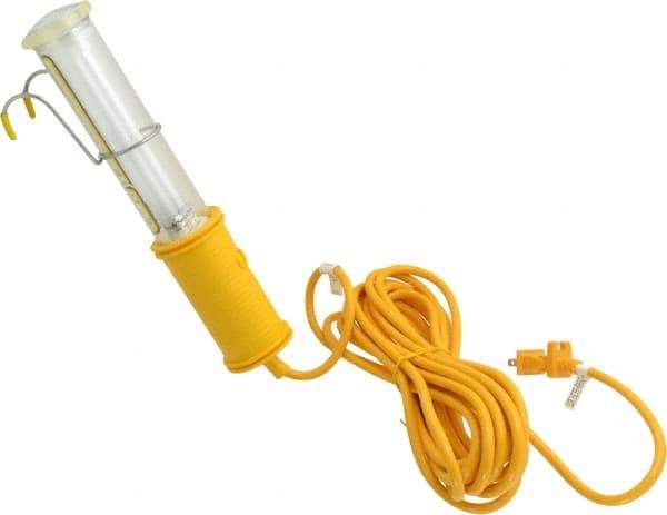 Made in USA - 13 Watt, Electric, Fluorescent Portable Handheld Work Light - 25' Cord, 1 Head - Apex Tool & Supply