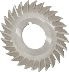 Made in USA - 2-1/2" Blade Diam x 1/16" Blade Thickness, 7/8" Hole, 28 Teeth, High Speed Steel Side Chip Saw - Straight Tooth, Arbor Connection, Right Hand Cut, Uncoated, with Keyway - Apex Tool & Supply