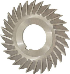 Made in USA - 2-1/2" Blade Diam x 3/32" Blade Thickness, 7/8" Hole, 28 Teeth, High Speed Steel Side Chip Saw - Straight Tooth, Arbor Connection, Right Hand Cut, Uncoated, with Keyway - Apex Tool & Supply