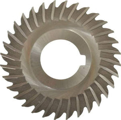 Made in USA - 3" Blade Diam x 1/16" Blade Thickness, 1" Hole, 32 Teeth, High Speed Steel Side Chip Saw - Straight Tooth, Arbor Connection, Right Hand Cut, Uncoated, with Keyway - Apex Tool & Supply