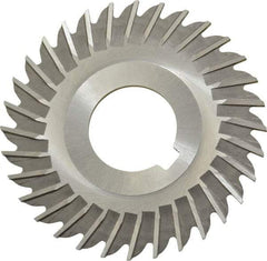 Made in USA - 3" Blade Diam x 5/64" Blade Thickness, 1" Hole, 32 Teeth, High Speed Steel Side Chip Saw - Straight Tooth, Arbor Connection, Right Hand Cut, Uncoated, with Keyway - Apex Tool & Supply