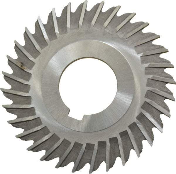 Made in USA - 3" Blade Diam x 3/32" Blade Thickness, 1" Hole, 32 Teeth, High Speed Steel Side Chip Saw - Straight Tooth, Arbor Connection, Right Hand Cut, Uncoated, with Keyway - Apex Tool & Supply