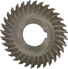 Made in USA - 3" Blade Diam x 7/64" Blade Thickness, 1" Hole, 32 Teeth, High Speed Steel Side Chip Saw - Straight Tooth, Arbor Connection, Right Hand Cut, Uncoated, with Keyway - Apex Tool & Supply
