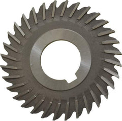 Made in USA - 3" Blade Diam x 1/8" Blade Thickness, 1" Hole, 32 Teeth, High Speed Steel Side Chip Saw - Straight Tooth, Arbor Connection, Right Hand Cut, Uncoated, with Keyway - Apex Tool & Supply