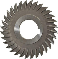 Made in USA - 3" Blade Diam x 5/32" Blade Thickness, 1" Hole, 32 Teeth, High Speed Steel Side Chip Saw - Straight Tooth, Arbor Connection, Right Hand Cut, Uncoated, with Keyway - Apex Tool & Supply