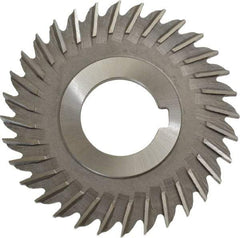 Made in USA - 3" Blade Diam x 11/64" Blade Thickness, 1" Hole, 32 Teeth, High Speed Steel Side Chip Saw - Straight Tooth, Arbor Connection, Right Hand Cut, Uncoated, with Keyway - Apex Tool & Supply