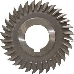 Made in USA - 3" Blade Diam x 7/32" Blade Thickness, 1" Hole, 32 Teeth, High Speed Steel Side Chip Saw - Straight Tooth, Arbor Connection, Right Hand Cut, Uncoated, with Keyway - Apex Tool & Supply