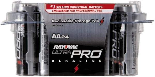 Rayovac - Size AA, Alkaline, 24 Pack, Standard Battery - 1.5 Volts, Button Tab Terminal - Apex Tool & Supply