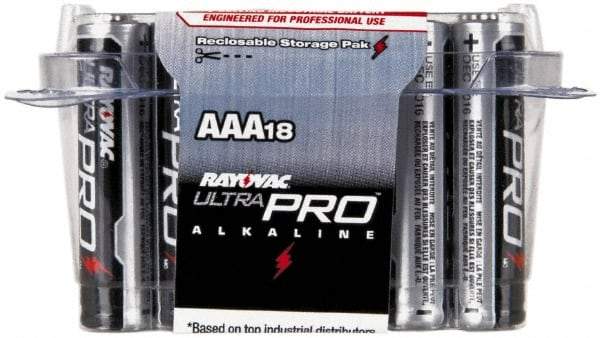 Rayovac - Size AAA, Alkaline, 18 Pack, Standard Battery - 1.5 Volts, Button Tab Terminal - Apex Tool & Supply