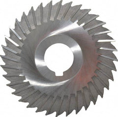 Made in USA - 4" Blade Diam x 1/16" Blade Thickness, 1" Hole, 36 Teeth, High Speed Steel Side Chip Saw - Straight Tooth, Arbor Connection, Right Hand Cut, Uncoated, with Keyway - Apex Tool & Supply
