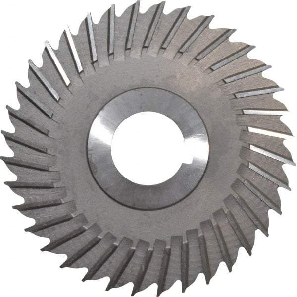 Made in USA - 4" Blade Diam x 1/8" Blade Thickness, 1" Hole, 36 Teeth, High Speed Steel Side Chip Saw - Straight Tooth, Arbor Connection, Right Hand Cut, Uncoated, with Keyway - Apex Tool & Supply