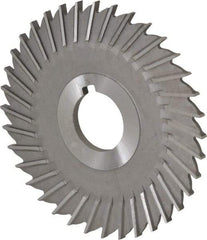 Made in USA - 4" Blade Diam x 5/32" Blade Thickness, 1" Hole, 36 Teeth, High Speed Steel Side Chip Saw - Straight Tooth, Arbor Connection, Right Hand Cut, Uncoated, with Keyway - Apex Tool & Supply