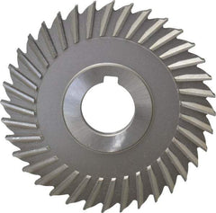 Made in USA - 4" Blade Diam x 1/4" Blade Thickness, 1" Hole, 36 Teeth, High Speed Steel Side Chip Saw - Straight Tooth, Arbor Connection, Right Hand Cut, Uncoated, with Keyway - Apex Tool & Supply