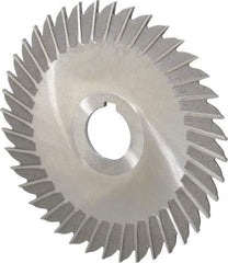 Made in USA - 5" Blade Diam x 3/32" Blade Thickness, 1" Hole, 40 Teeth, High Speed Steel Side Chip Saw - Straight Tooth, Arbor Connection, Right Hand Cut, Uncoated, with Keyway - Apex Tool & Supply