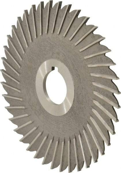 Made in USA - 5" Blade Diam x 1/8" Blade Thickness, 1" Hole, 40 Teeth, High Speed Steel Side Chip Saw - Straight Tooth, Arbor Connection, Right Hand Cut, Uncoated, with Keyway - Apex Tool & Supply
