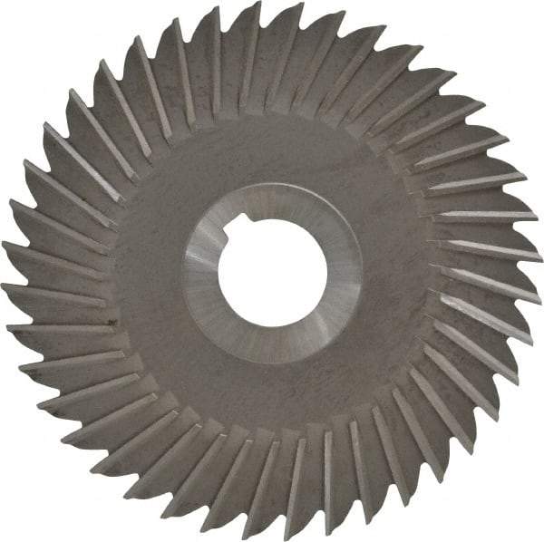 Made in USA - 5" Blade Diam x 5/32" Blade Thickness, 1" Hole, 40 Teeth, High Speed Steel Side Chip Saw - Straight Tooth, Arbor Connection, Right Hand Cut, Uncoated, with Keyway - Apex Tool & Supply